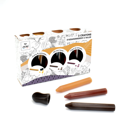 Coffret gourmet truculent 3 crayons: ail noir fumé (bio) +