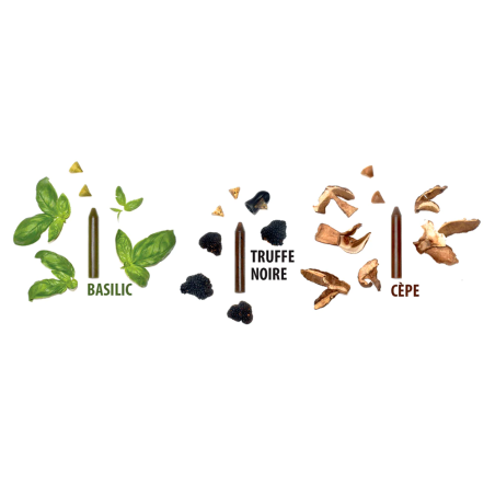 Coffret festin festif 3 crayons: basilic (bio) + truffe noire +