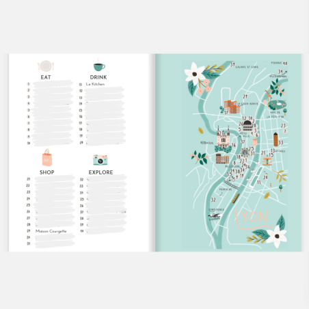Carnet Lyon + carte postale