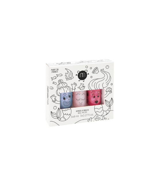 VERNIS ENFANT À BASE D'EAU Coffret 3 vernis - Mermaid