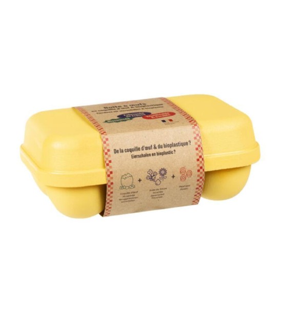 Boîte de 6 oeufs en coquille d'oeuf et bioplastique