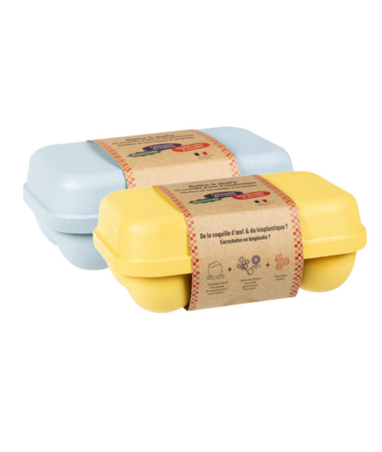 Lot de 2 boîtes de 6 oeufs (bleu et jaune)