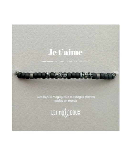 Bracelet homme code morse: Je t'aime