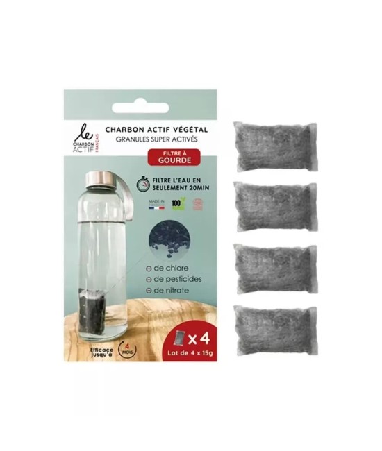Lot de 4 filtres à gourde nomades au charbon végétal super
