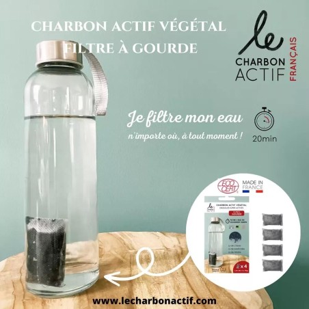 Lot de 4 filtres à gourde nomades au charbon végétal super