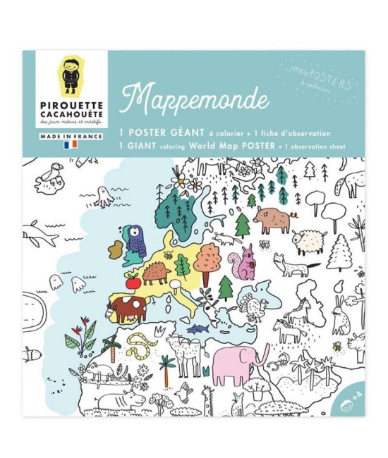 Poster à colorier Mappemonde